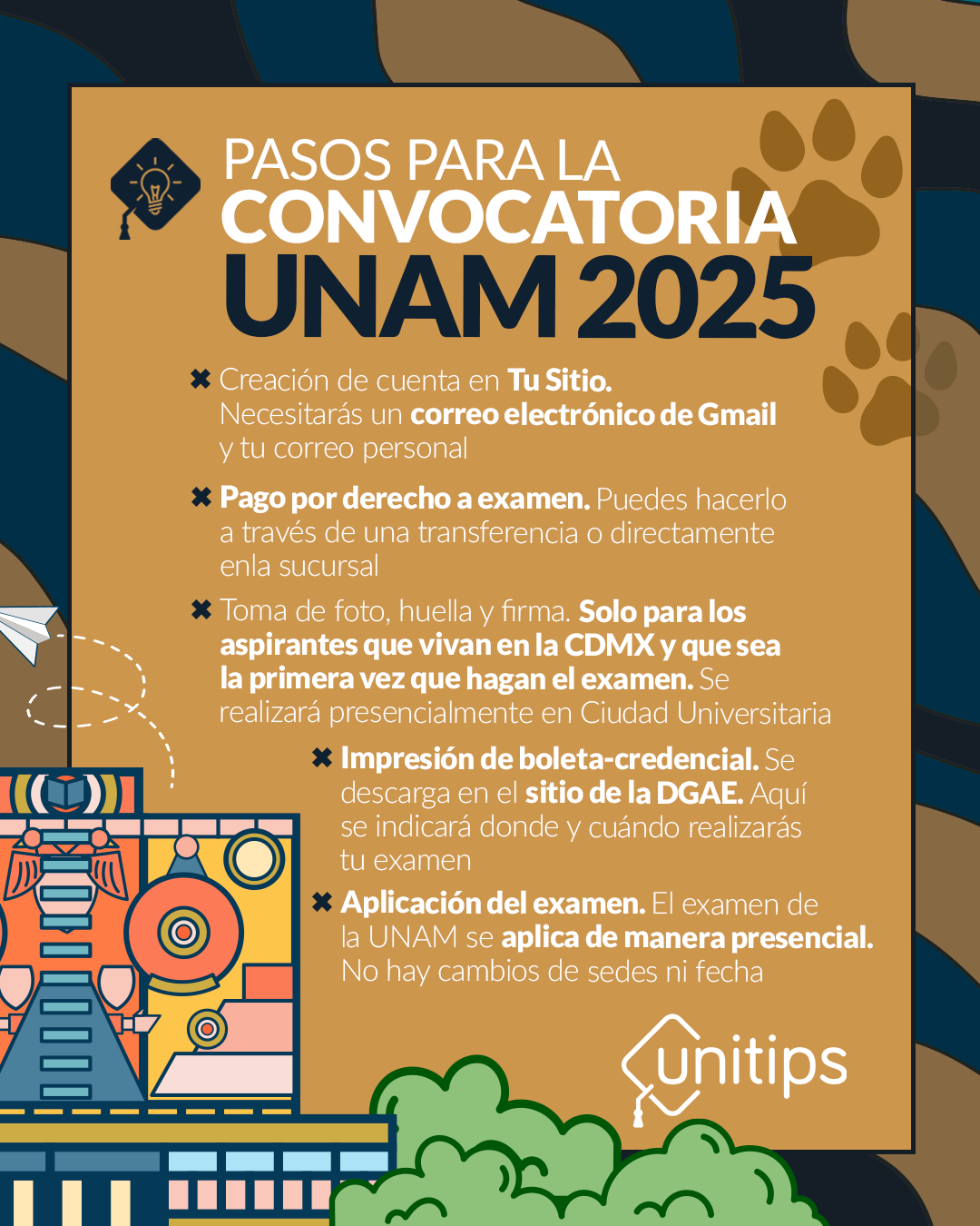 Convocatoria a la UNAM 2025 admisión a todas las carreras